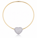Disco Heart Sugar Diamond Necklace in 18K Gold | Luxury Heart Motif Jewellery