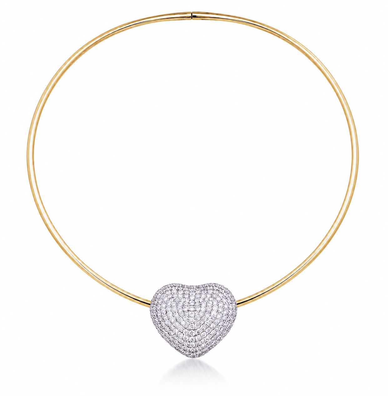 Disco Heart Sugar Diamond Necklace in 18K Gold | Luxury Heart Motif Jewellery