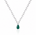 Emerald Dew Drop Diamond Necklace in 18K Gold | Luxury Fine Jewellery