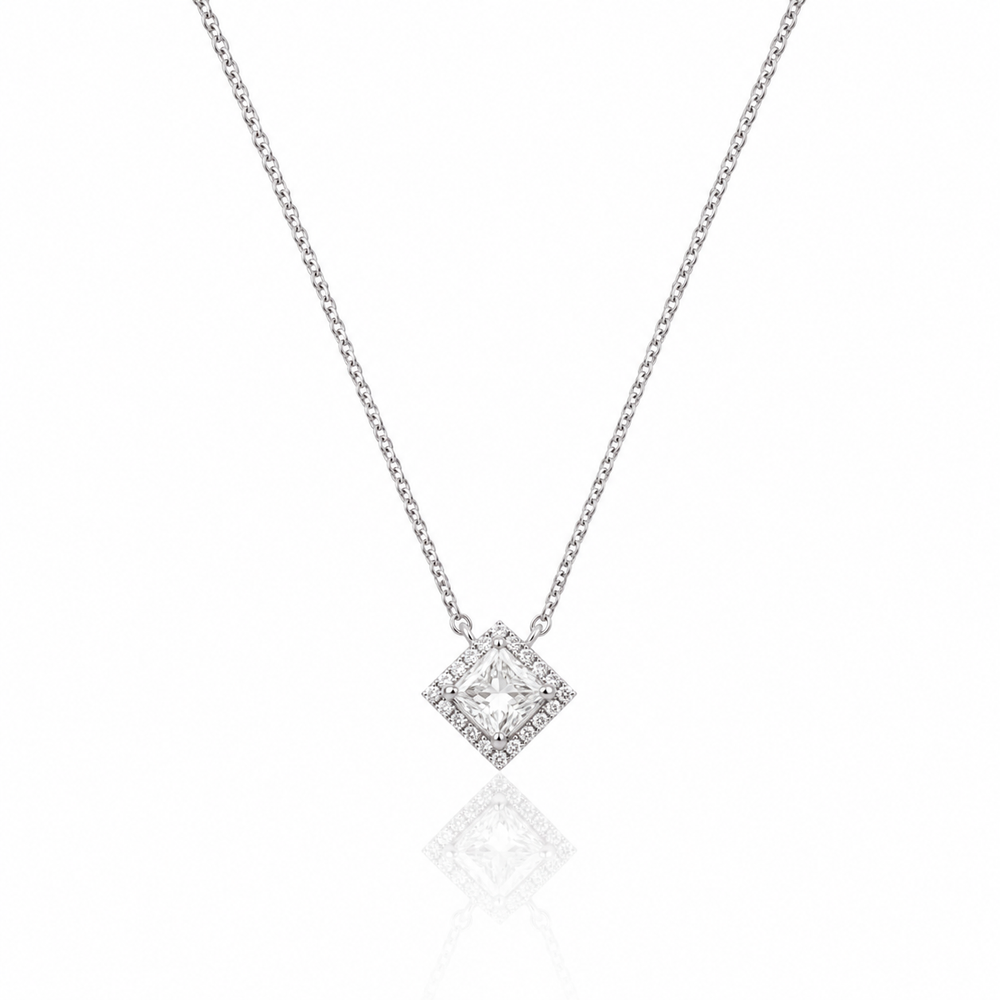 Lumière Geometric Diamond Pendant Necklace in 18K Gold | Luxury Fine Jewellery