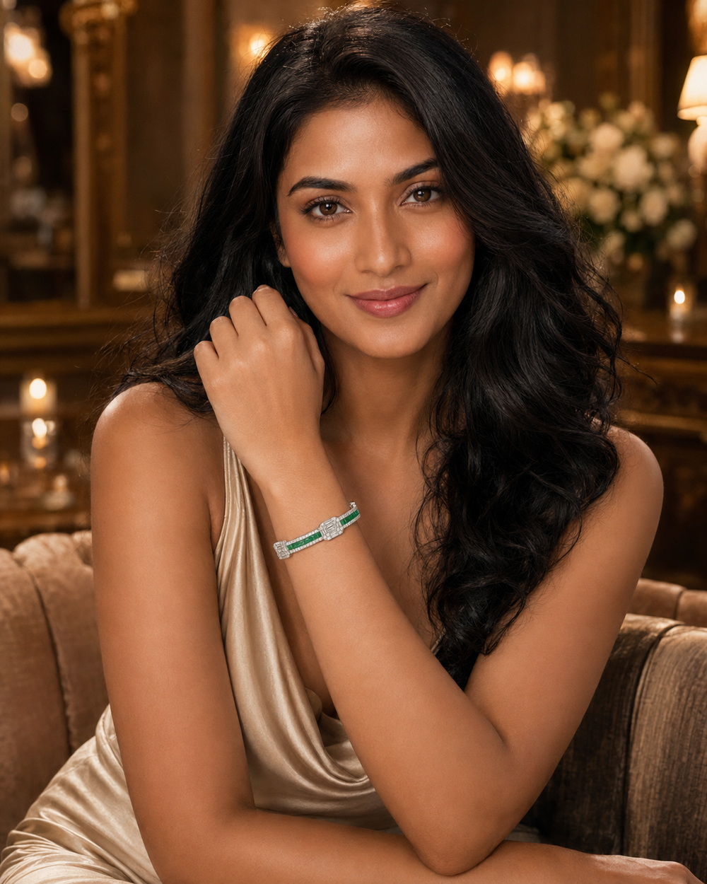 Verde Lumière Diamond Emerald Bracelet in 18K Gold