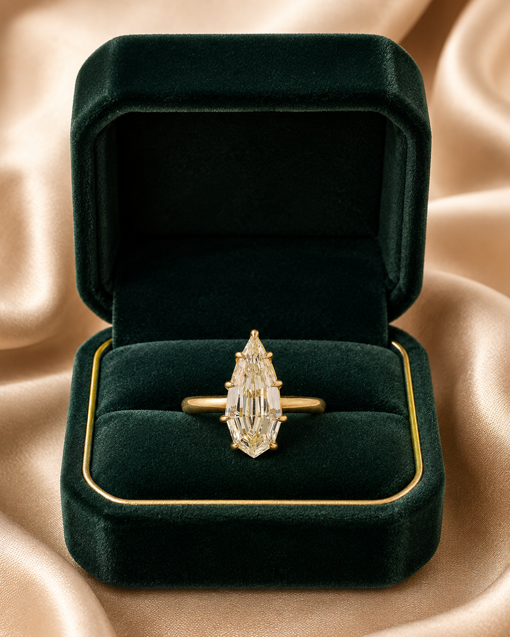 Regal Cascade Fancy Yellow Diamond Ring in 18K Gold