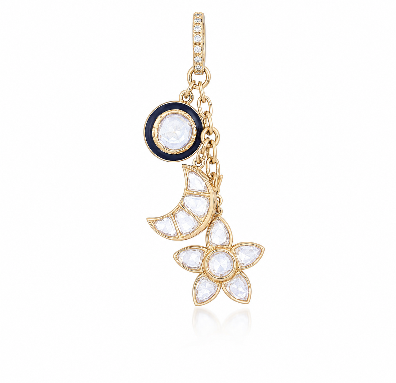 Polki Charms Necklace in 18K Gold