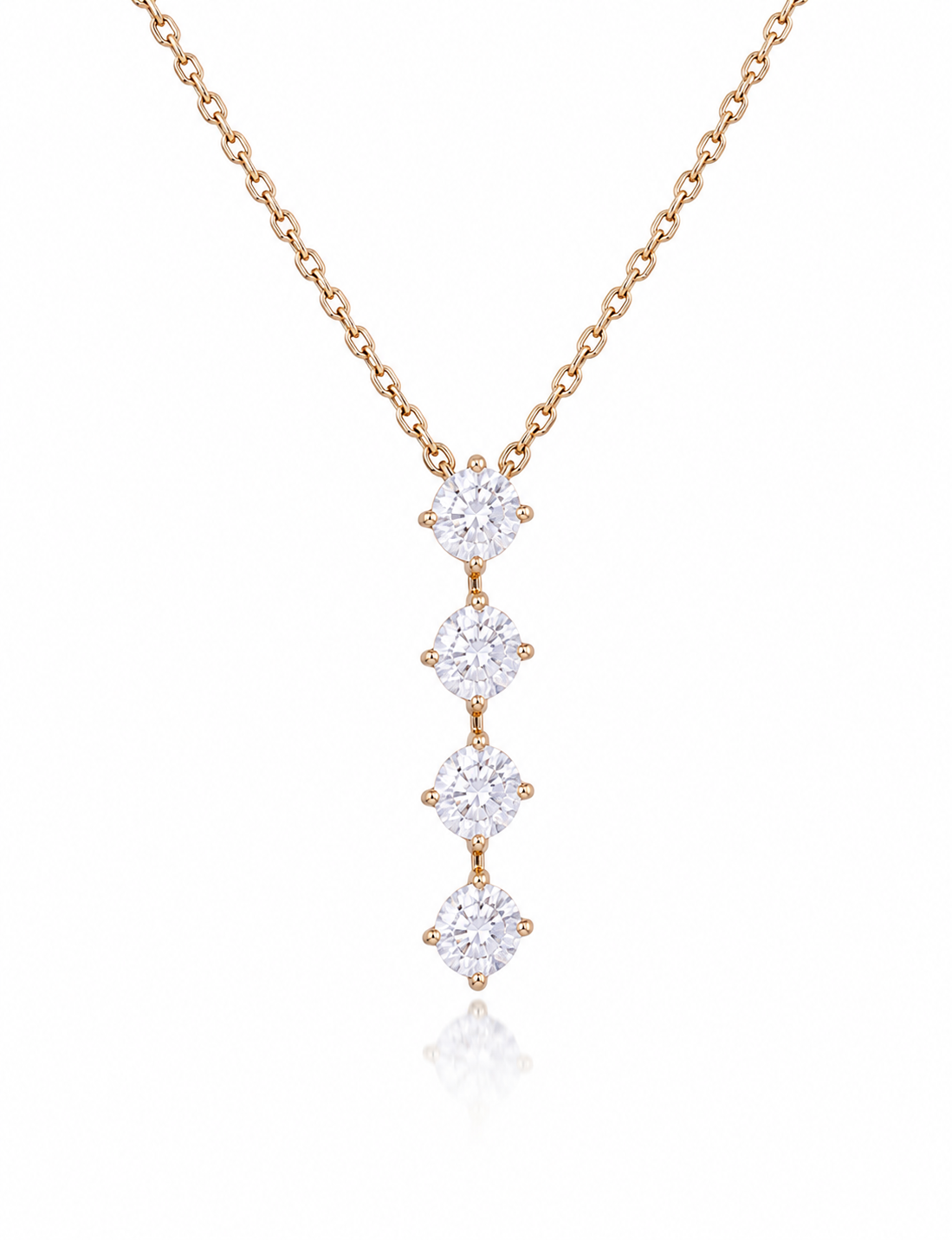 Tiara Oval Diamond Pendant Necklace in 18K Gold