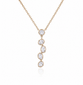 Tiara Oval Bezel Diamond Pendant Necklace in 18K Gold