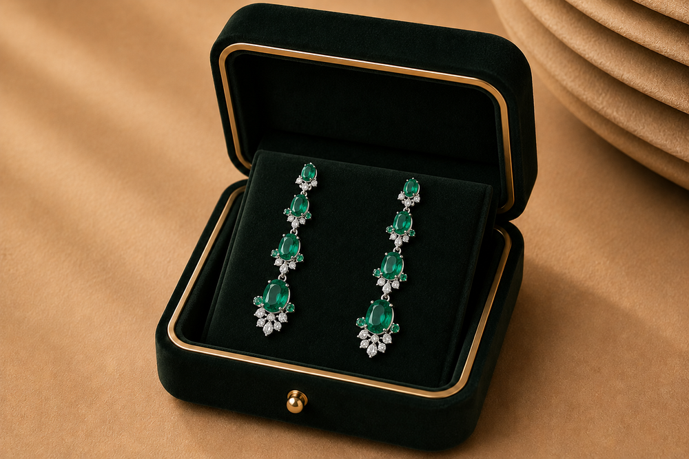 Verde Cascade Emerald Drop Earrings