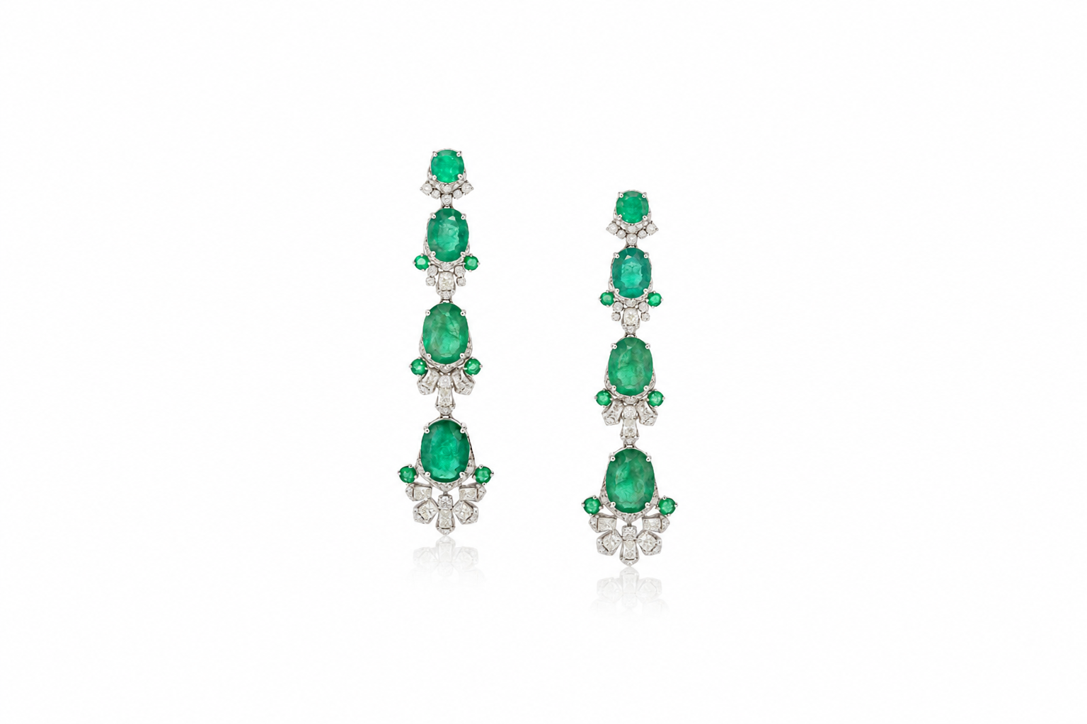Izzari Celestia Emerald Drop Diamond Earrings