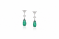 Izzari Emerald Drop Diamond Earrings in 18K Gold | Luxury Fine Jewellery