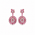Rosé Petal Ruby Diamond Stud Earrings
