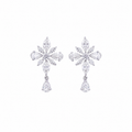Noir Line Diamond Bar Stud Earrings