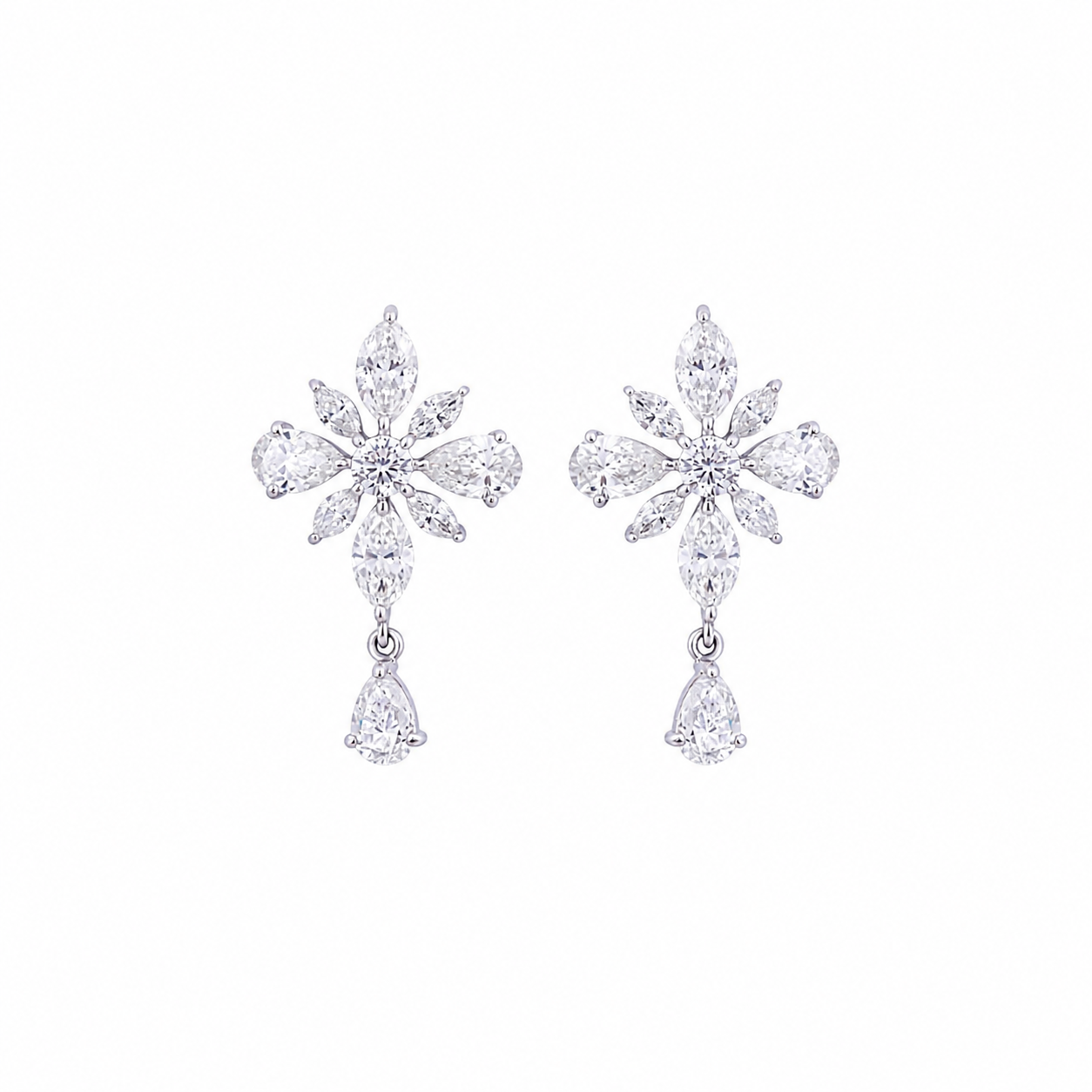 Noir Line Diamond Bar Stud Earrings