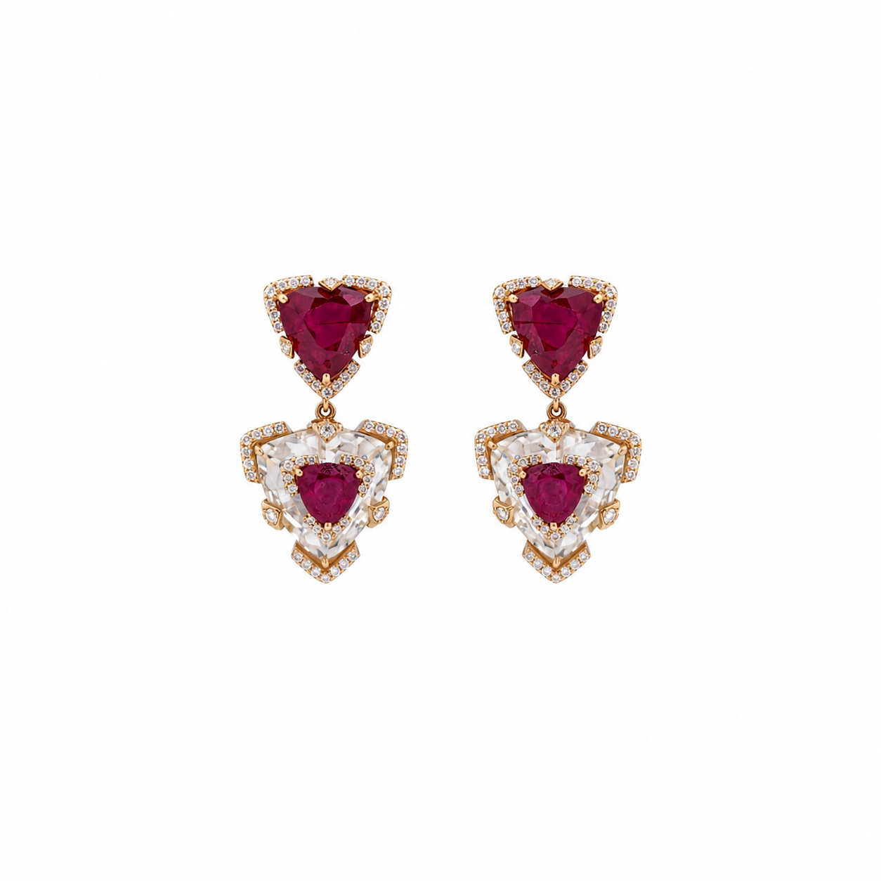 Aurelia Ruby Diamond Statement Earrings
