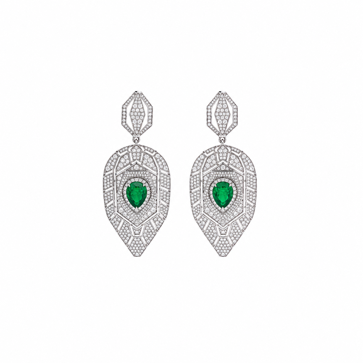 Verde Éclipse Diamond Drop Earrings