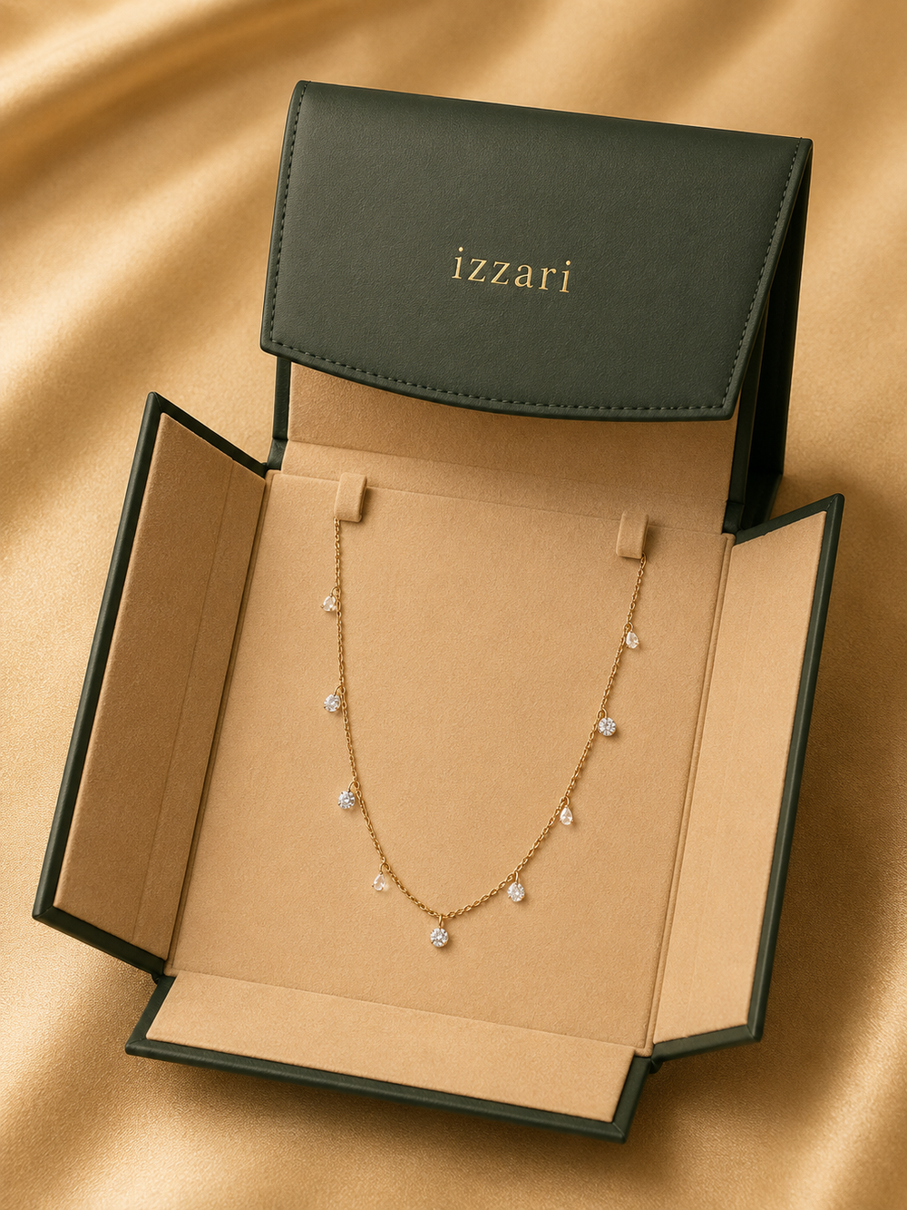 Delicate Diamond Chain Necklace in 18K Gold
