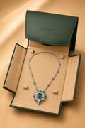 Izzari Emerald Grace Diamond Necklace in 18K Gold