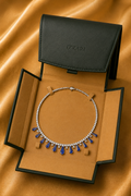 Midnight Sapphire Drop Diamond Necklace in 18K Gold | Luxury Fine Jewellery