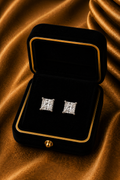 Celene Princess Cut Natural Diamond Stud Earrings in 18K Gold
