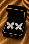 18K White Gold Marquise Diamond Butterfly Earrings