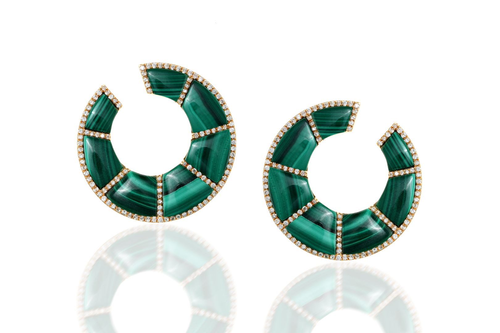 Malachite Hoop Earrings