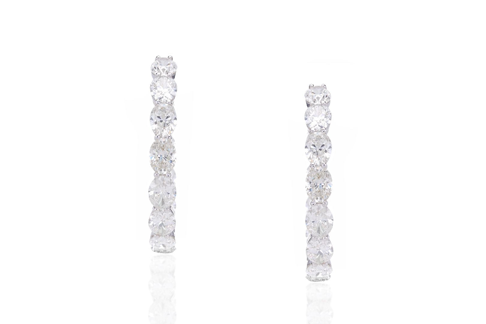 Oval Solitaire Hoop Earrings