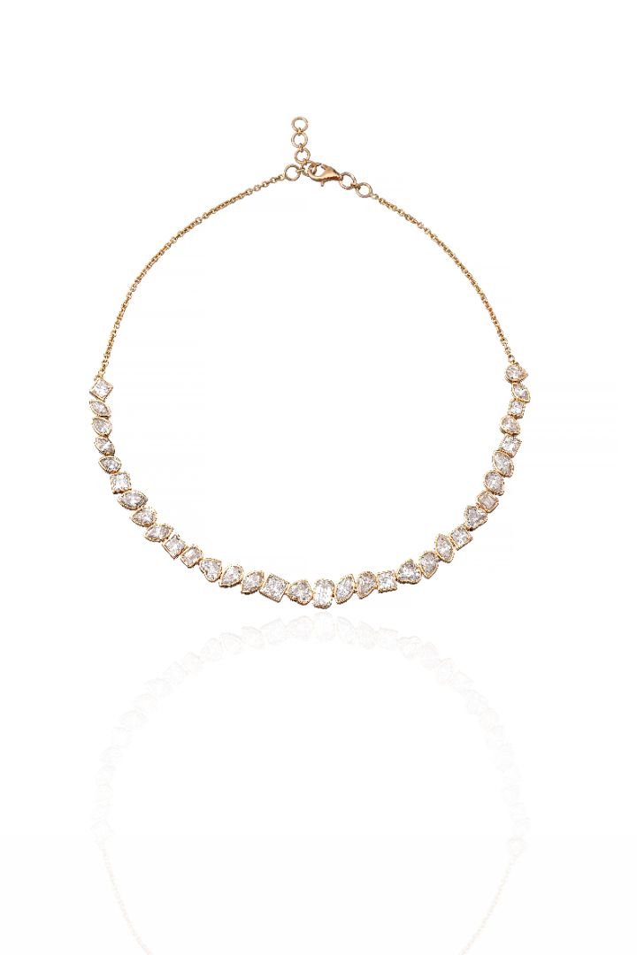Multi Shape Bezelled Necklace - H