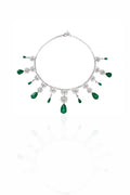 Green Emeralds and Rose Cut Necklace - H