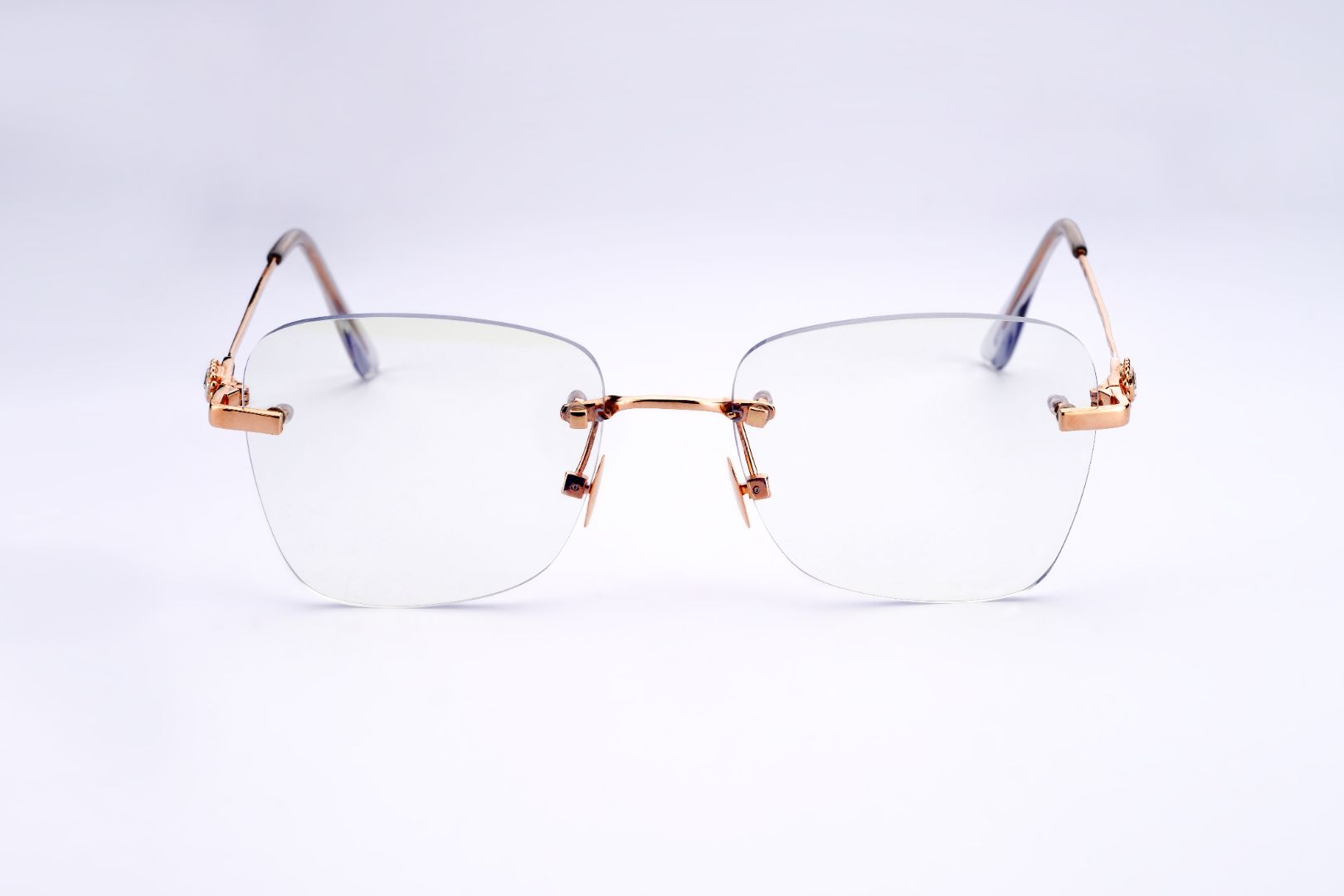 SPECTRA VISION ROSE GOLD EMERALD MOTIF GLASSES