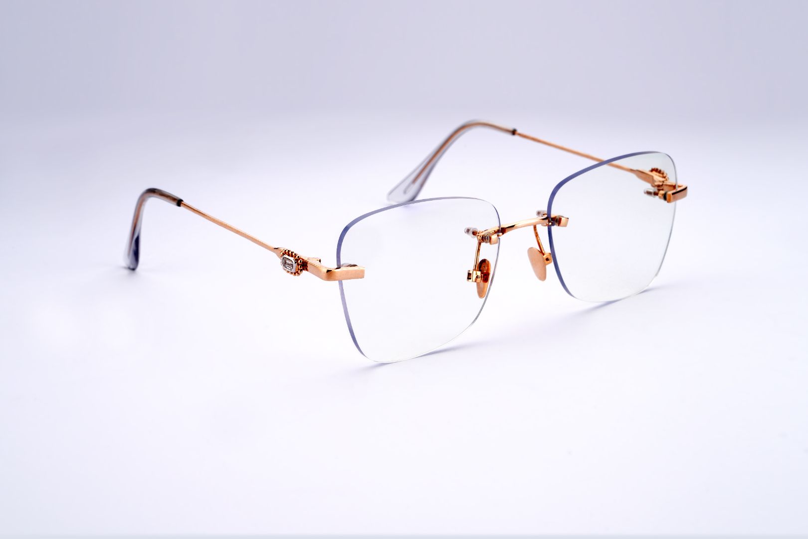 SPECTRA VISION ROSE GOLD EMERALD MOTIF GLASSES