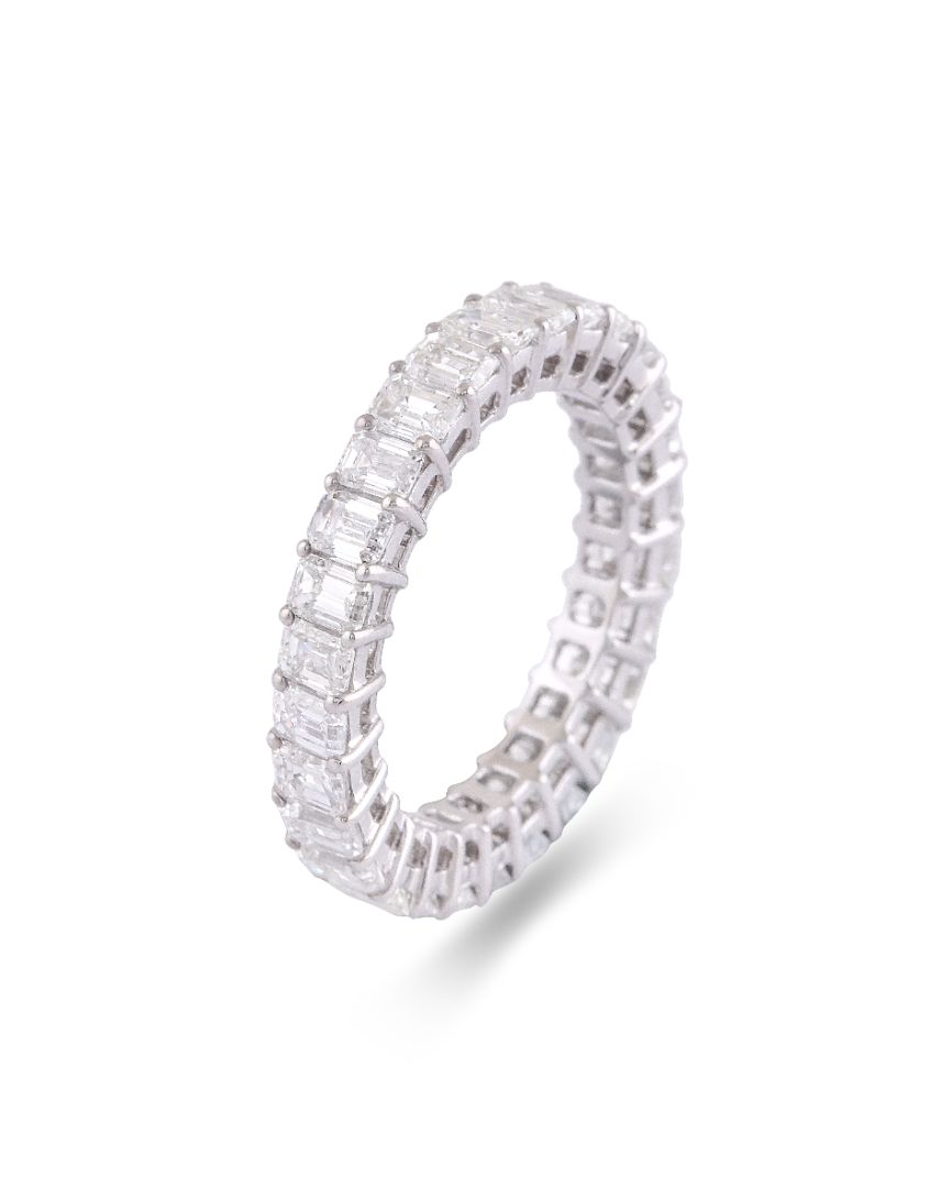 ASTERICA EMERALD-CUT ETERNITY BAND