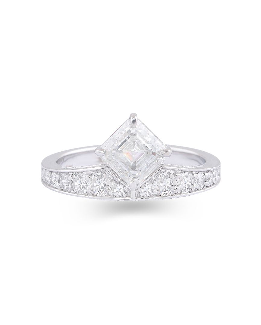 Asterica Asscher Crown Ring