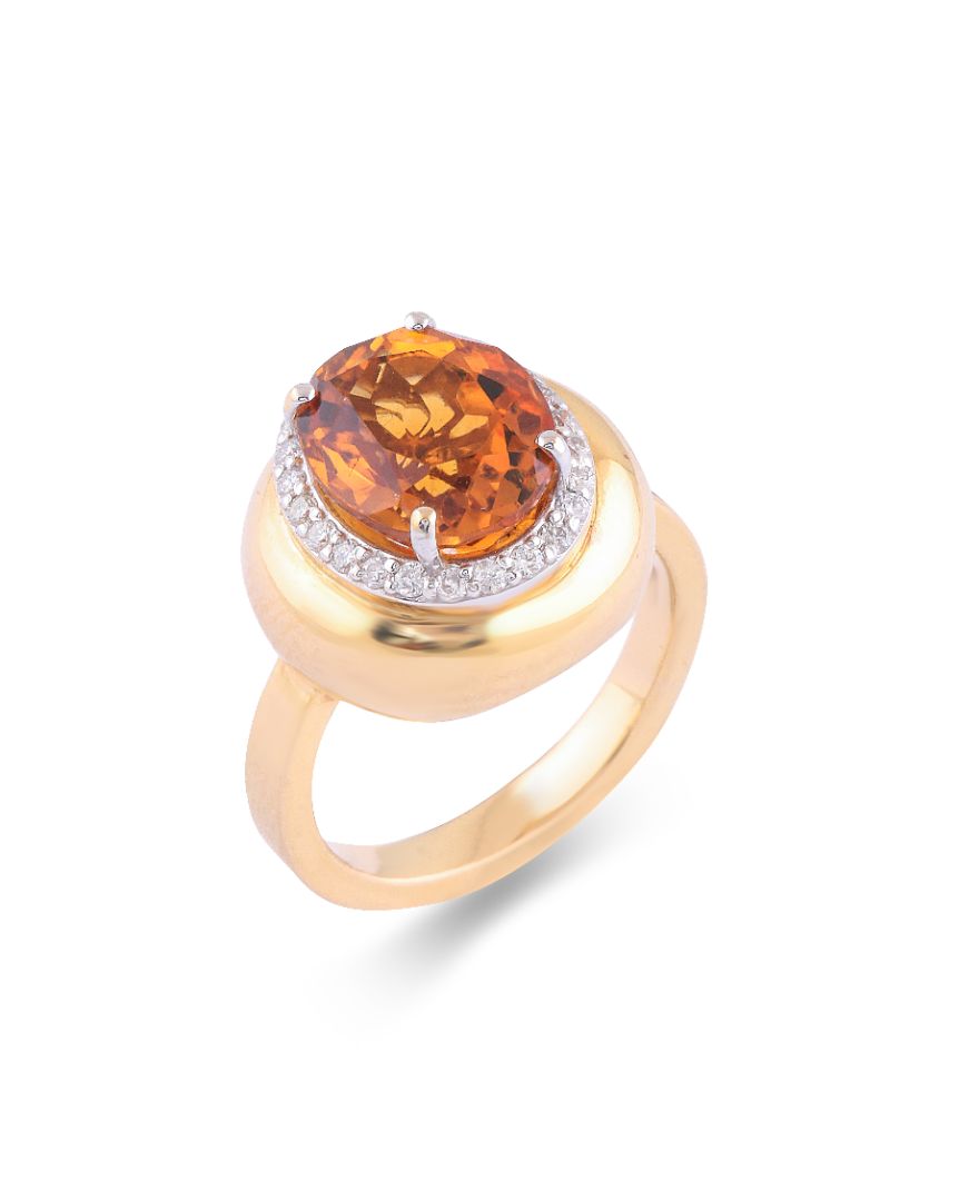 Bubble Orange Tourmaline Ring