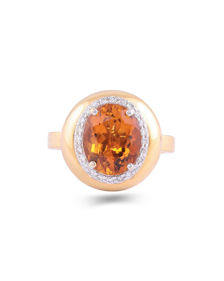 Bubble Orange Tourmaline Ring