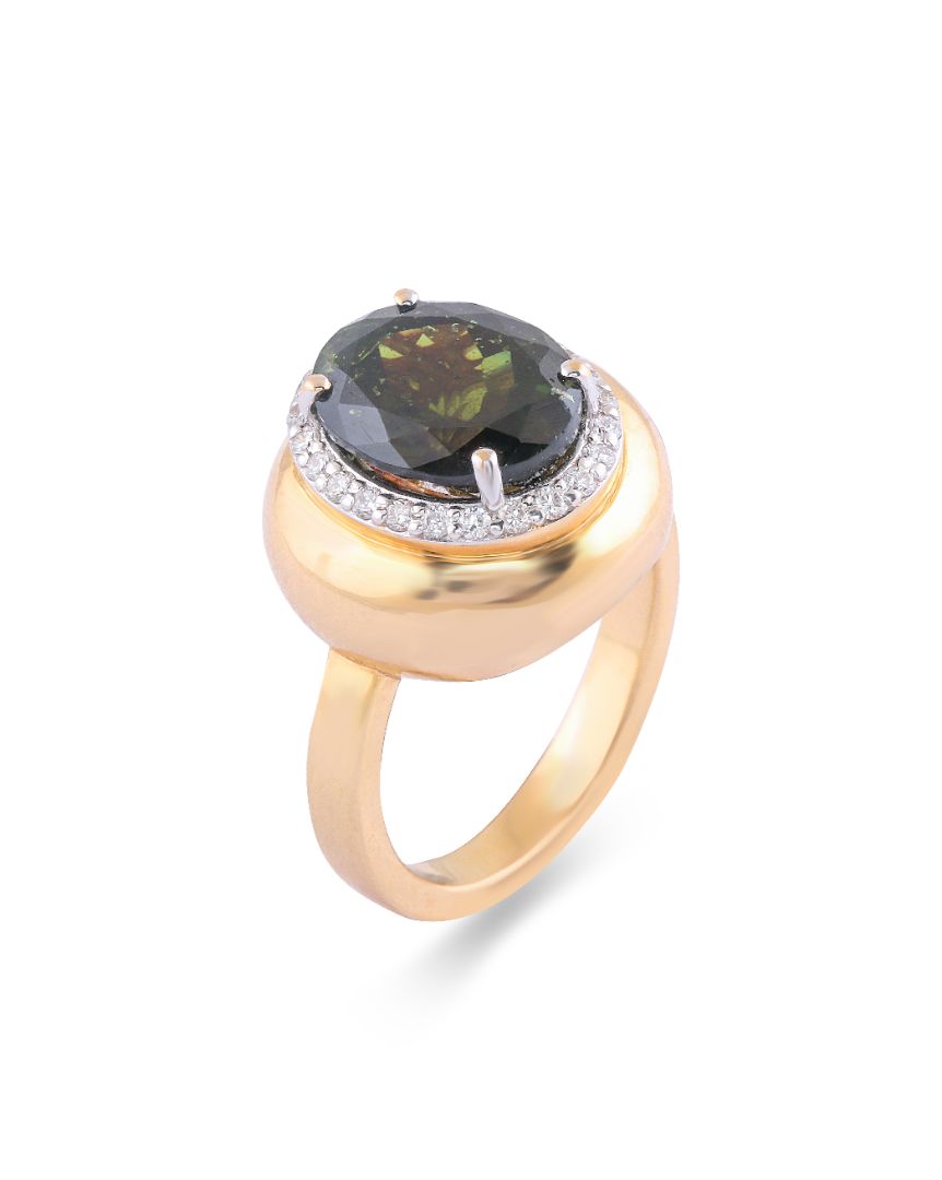 Bubble Green Quartz Ring