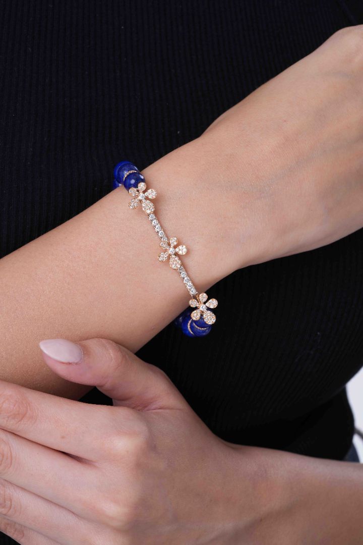 Jasmine Charm Bracelet - Lapis