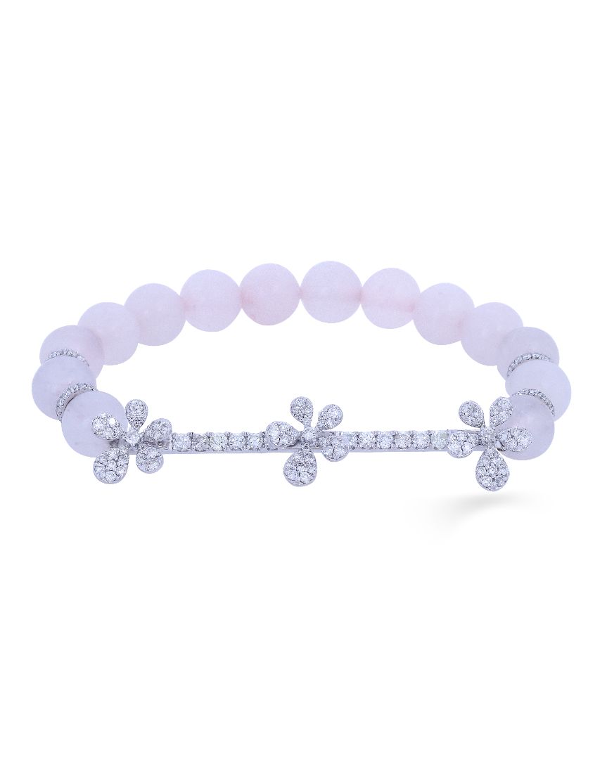 Jasmine Charm Bracelet - Rose Quartz