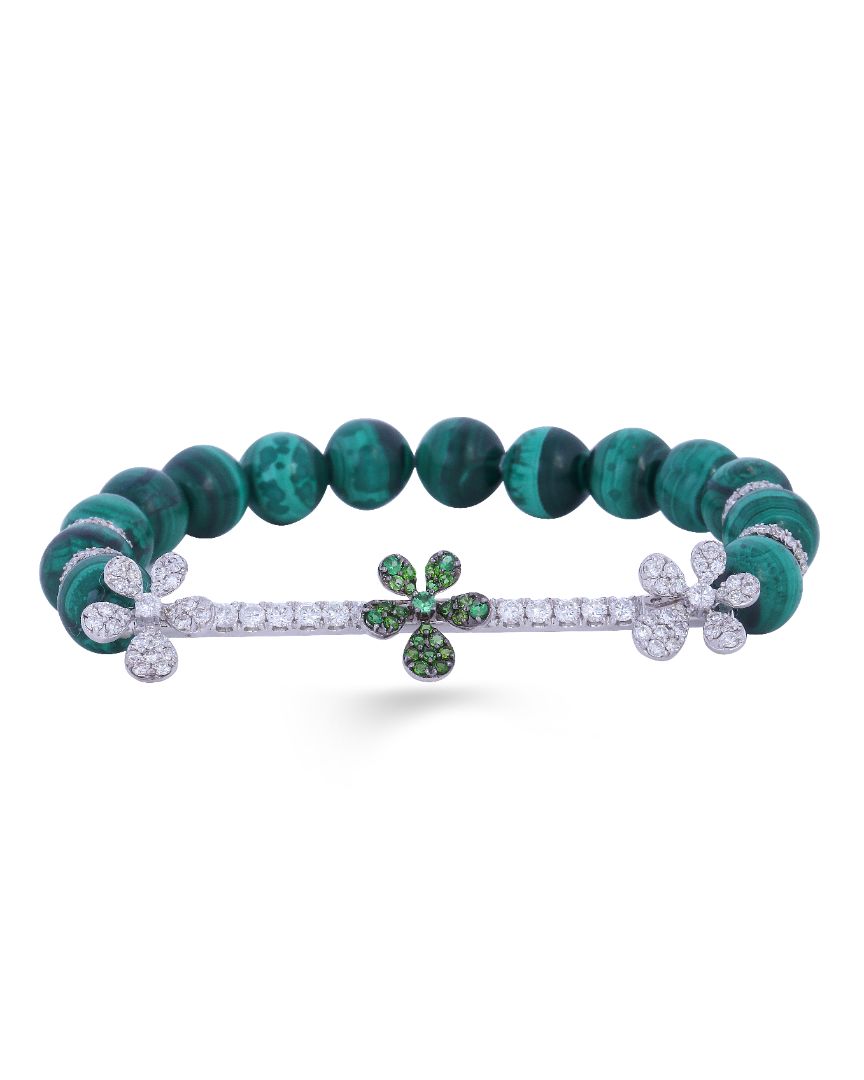 Jasmine Charm Bracelet - Malachite