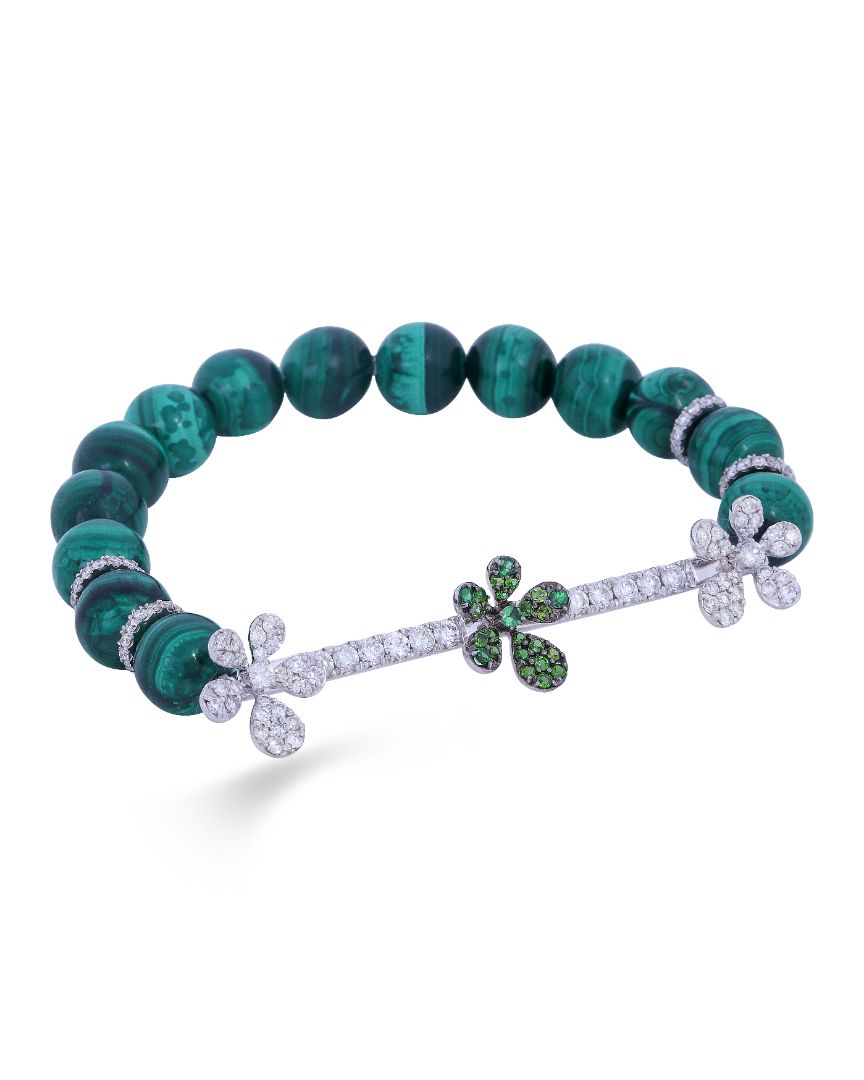 Jasmine Charm Bracelet - Malachite