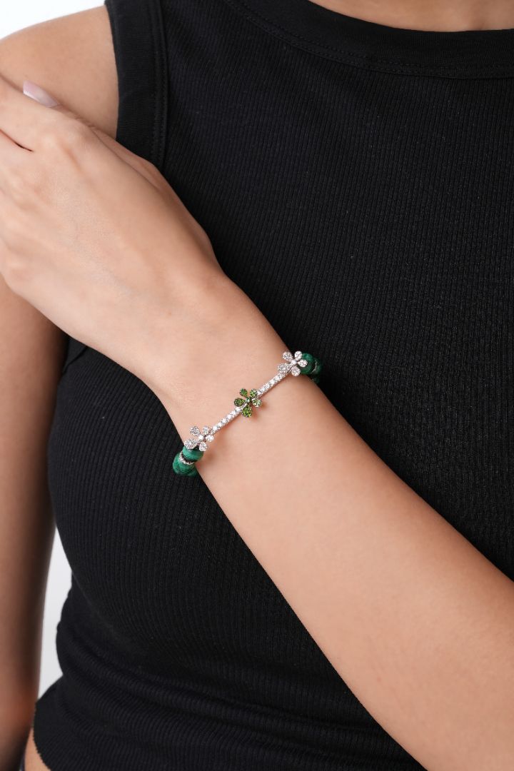 Jasmine Charm Bracelet - Malachite