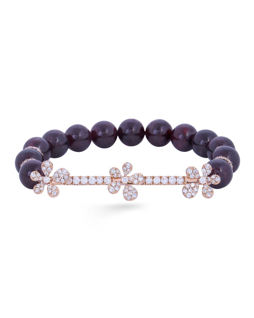Jasmine Charm Bracelet - Garnett