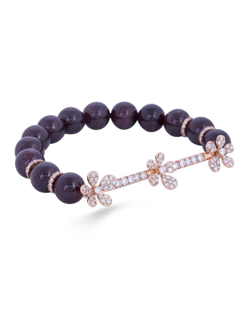 Jasmine Charm Bracelet - Garnett