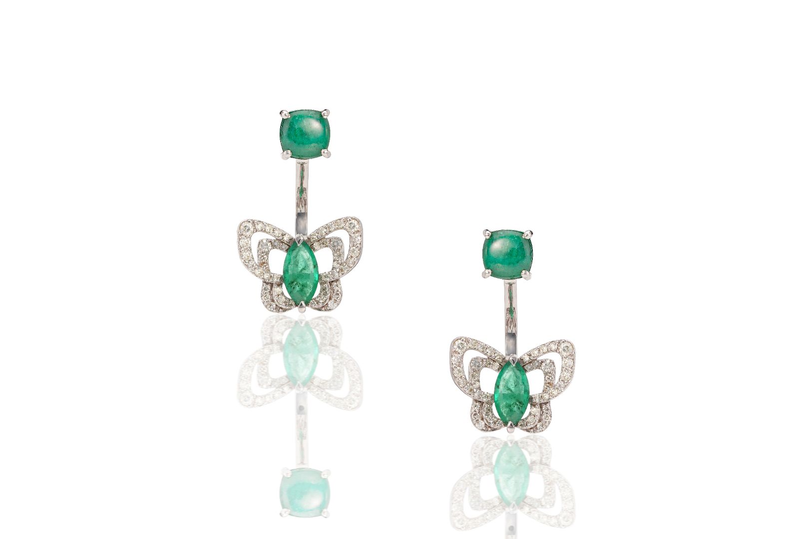 Feral Emerald Butterfly Earrings