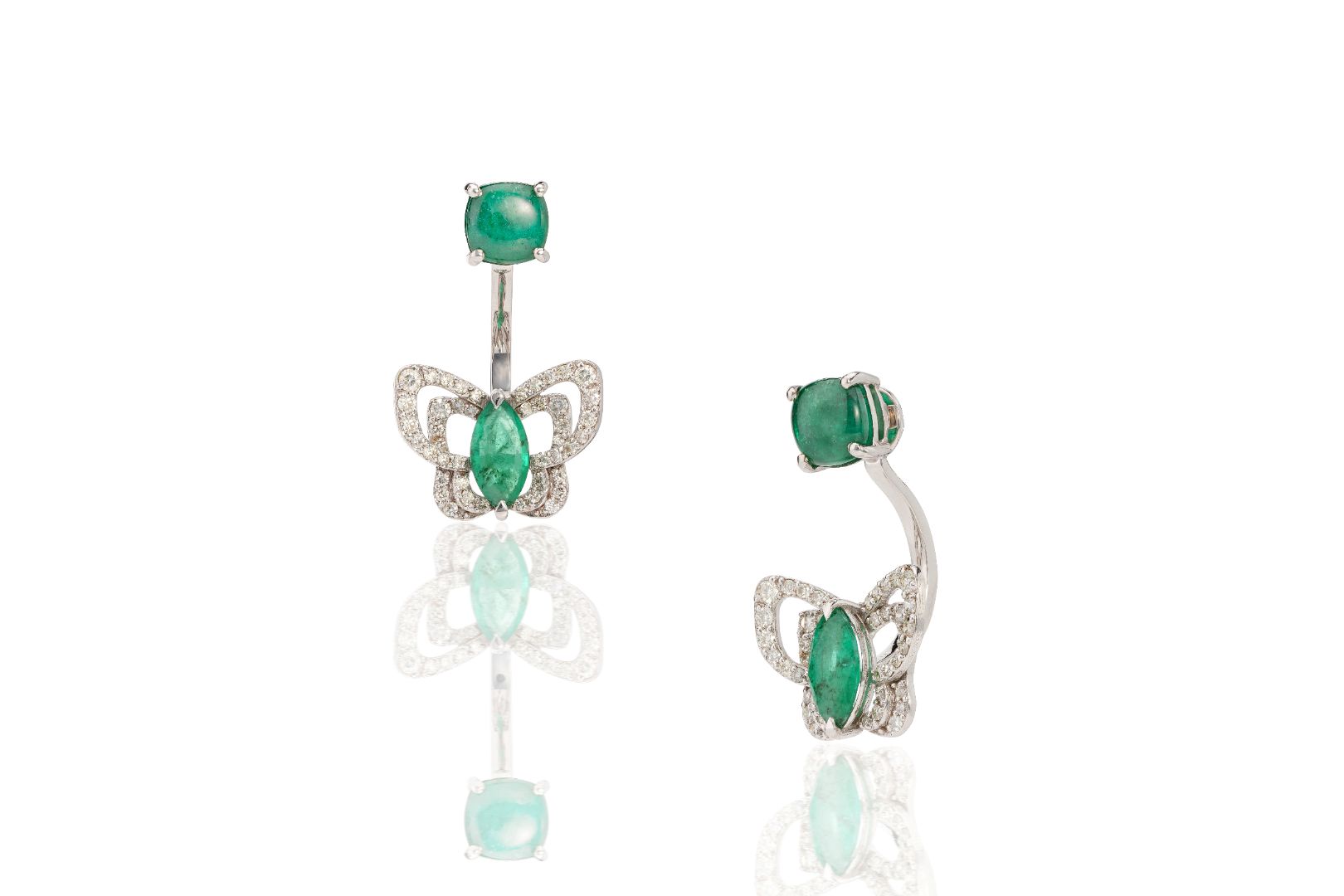 Feral Emerald Butterfly Earrings