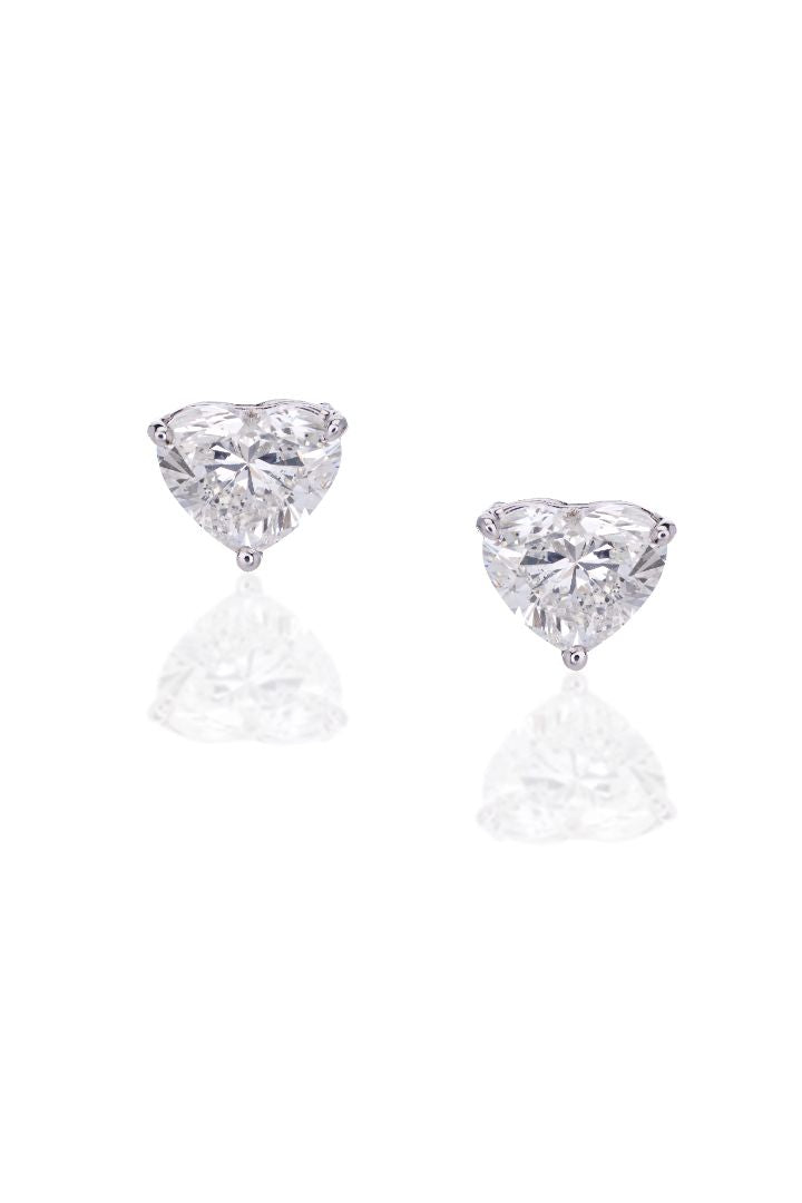 Asterica Heart Solitaire Earrings