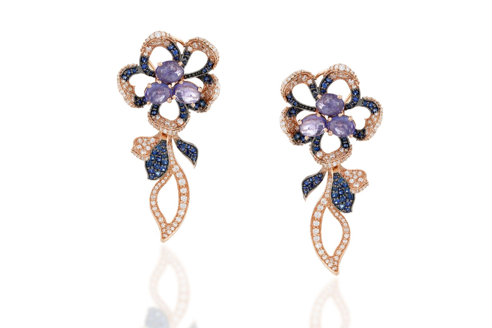 Feral Tanzanite Flower Earrings