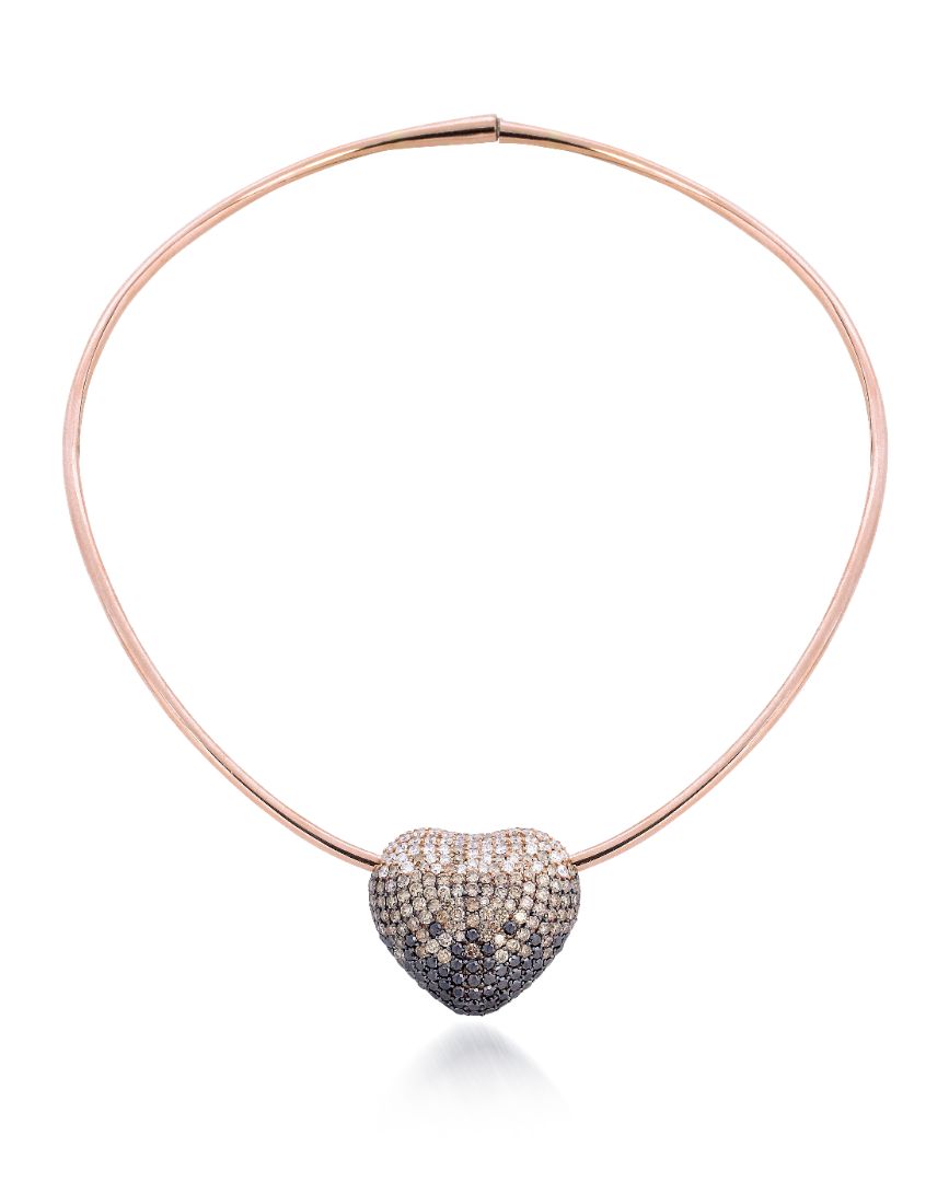 Disco Heart Ombre Necklace