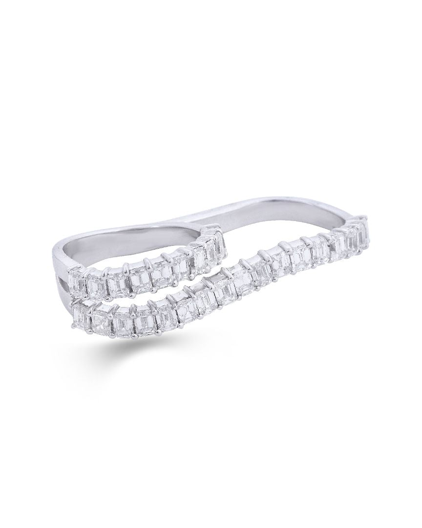 Emeralds Double Finger Ring