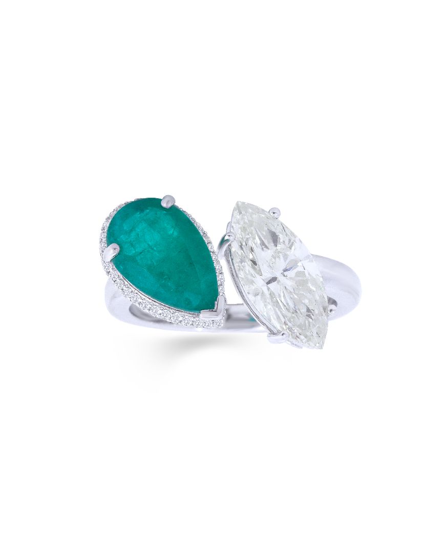 Toi-Et-Moi Emerald Ring