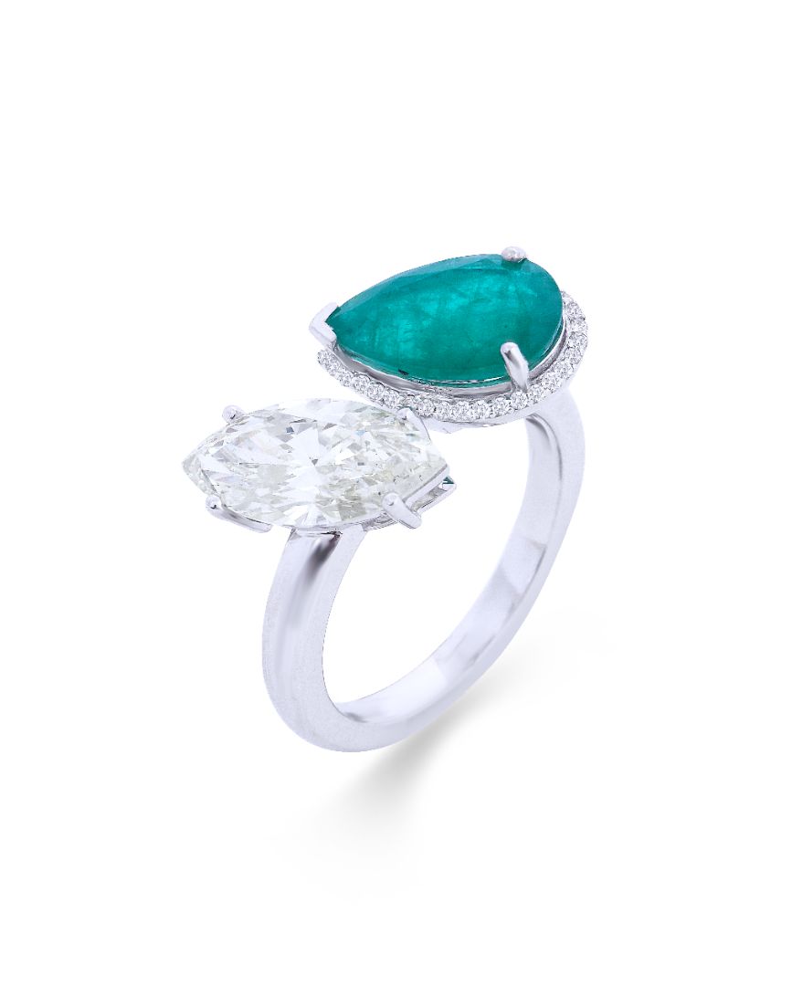 Toi-Et-Moi Emerald Ring