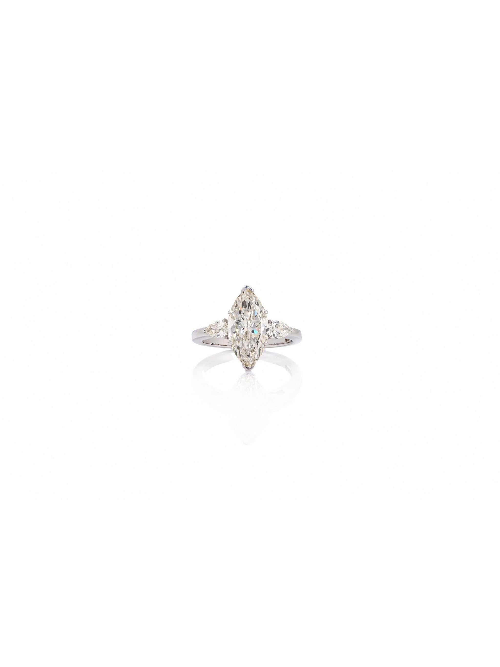 Radiant Solitaire Diamond Ring in 18K White Gold