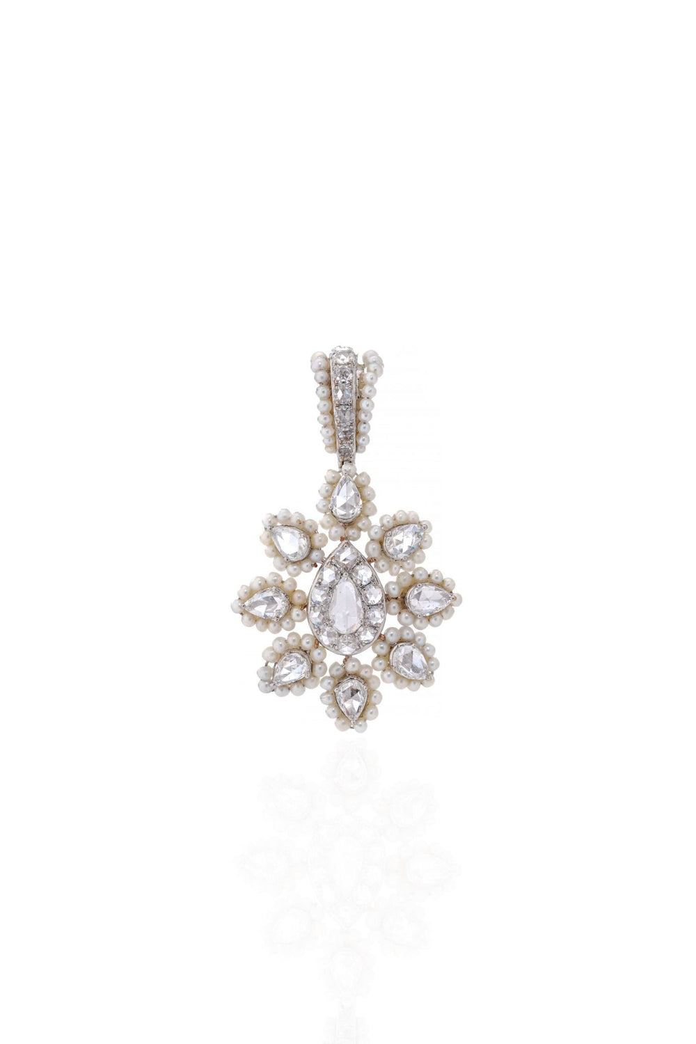 Rosé Fleur Rose Cut Diamond Pendant Necklace in 18K Gold | Luxury Fine Jewellery